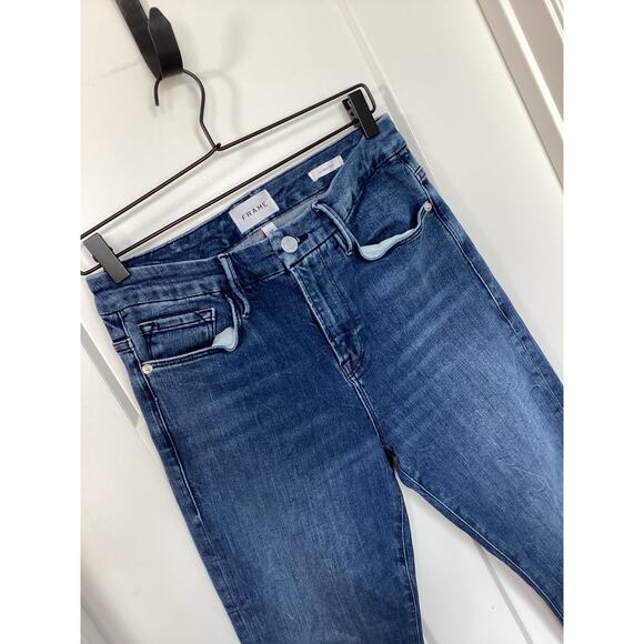 Frame Women's Denim Le Mini Bootcut Jeans Cowgirl Western Rancher Blue Size 29 - Picture 2 of 10